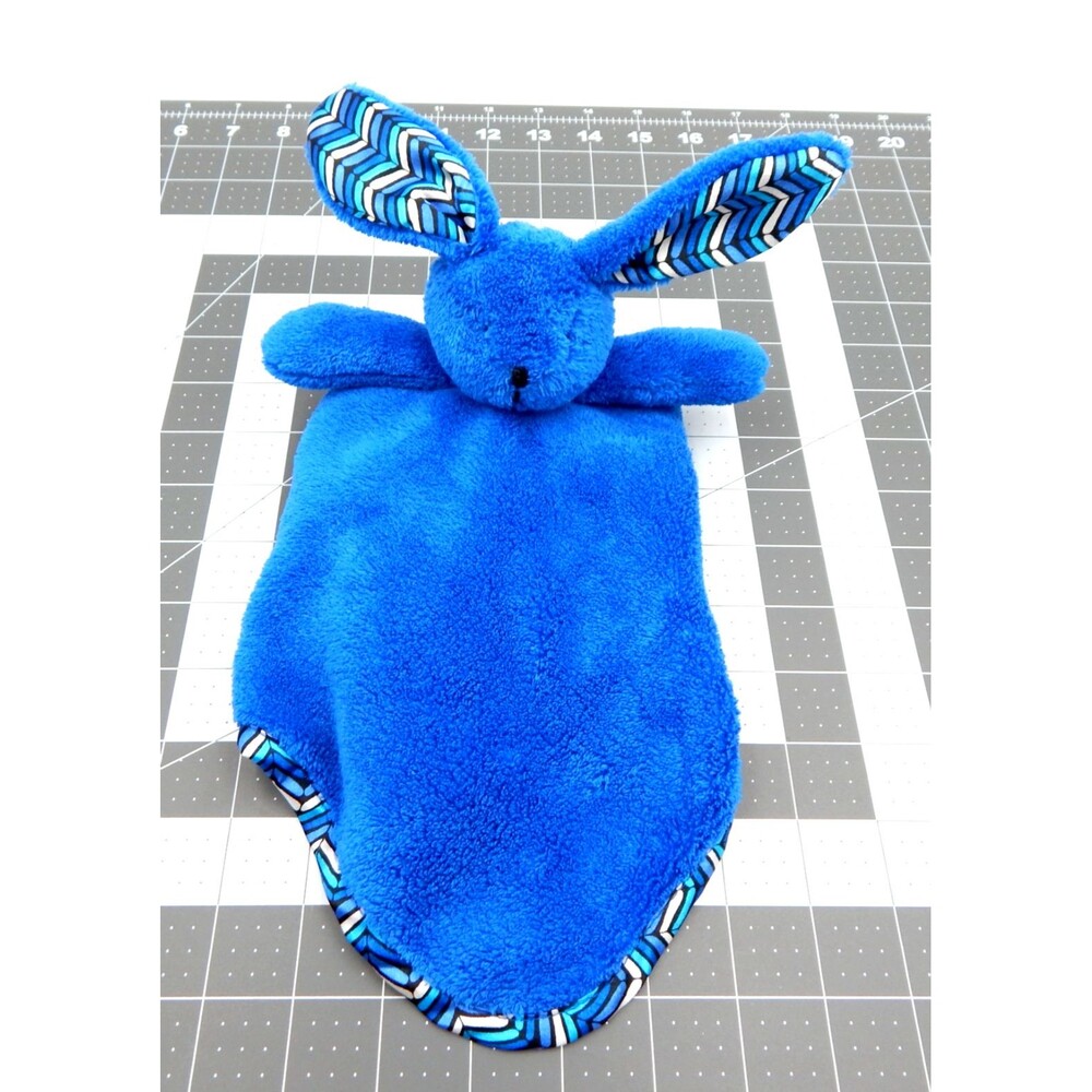 Vera Bradley Bunny Lovey Security Blanket Plush Blue Bayou Chevron Satin Unisex